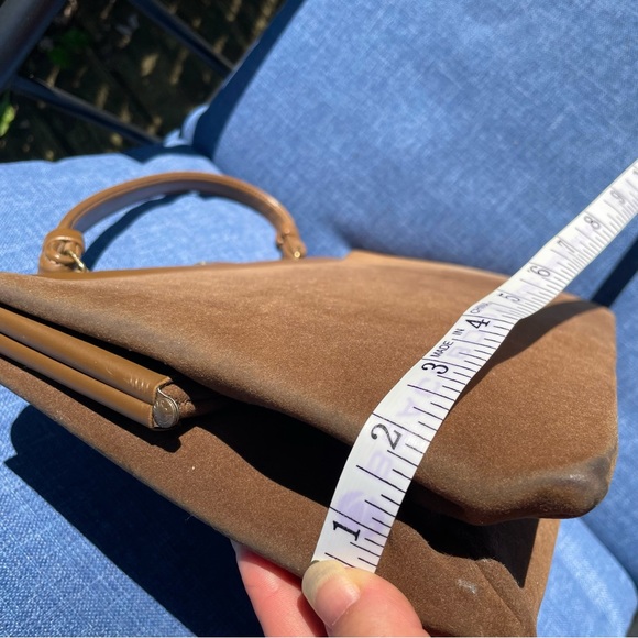 Vintage 60s 70s Brass Clasp Embellished Shoulder Bag Purse - Picture 15 of 15